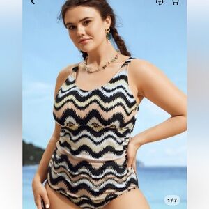 NWTs Bloomchic Stripped Swimsuit, Sz 3XL